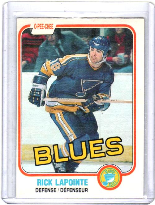 1981 O-Pee-Chee  Rick Lapointe  Card #295 - St. Louis Blues